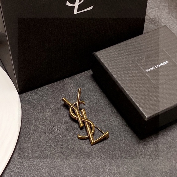 Saint Laurent Paris Bronze Brooch - Picture 4 of 7